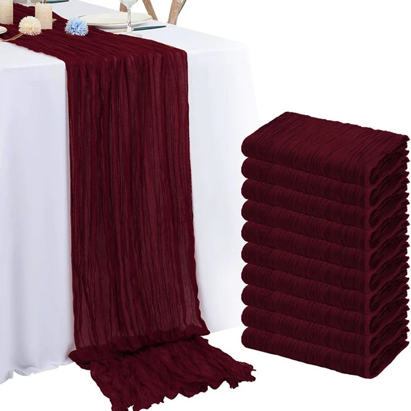 Chemin de Table en Gaze Style Champêtre – Décoration Mariage, Baptême & Anniversaire