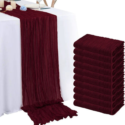 Chemin de Table en Gaze Style Champêtre – Décoration Mariage, Baptême & Anniversaire