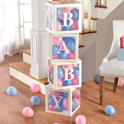 Boîtes Transparentes à Ballons BABY – Décoration Baby Shower, Anniversaire & Gender Reveal (25 ou 27 cm)