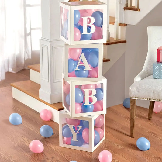 Boîtes Transparentes à Ballons BABY – Décoration Baby Shower, Anniversaire & Gender Reveal (25 ou 27 cm)